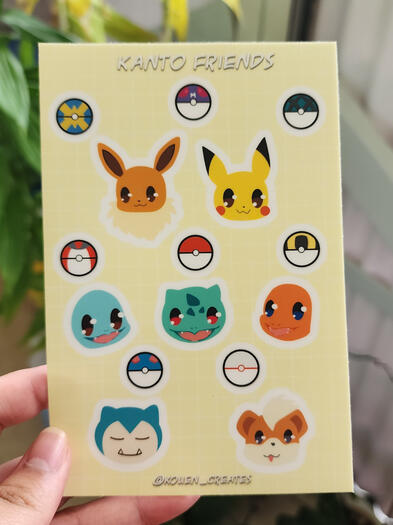 Kanto Friends Sticker Sheet